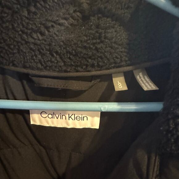 Calvin Klein Women’s Black Faux Sherpa Puffer Size Large NWOT - Picture 7 of 10